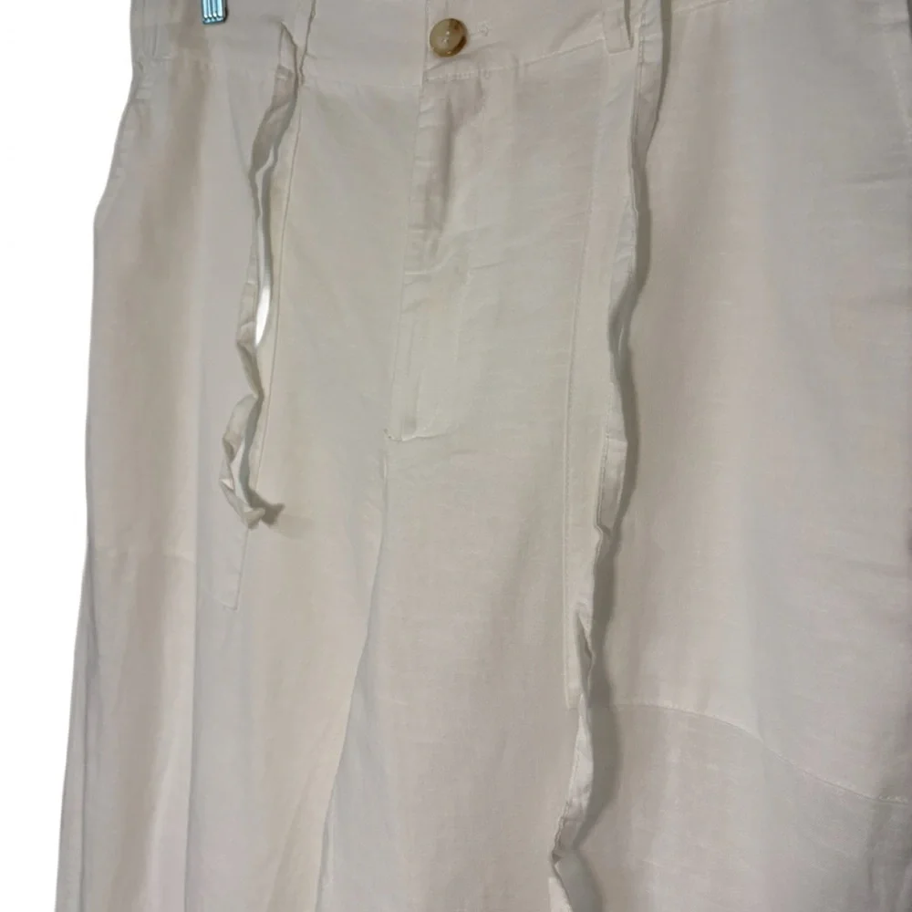 Men’s Linen Blend Pants Size 36 – 55% Cotton 45% Linen – Drawstring Waist – NIP